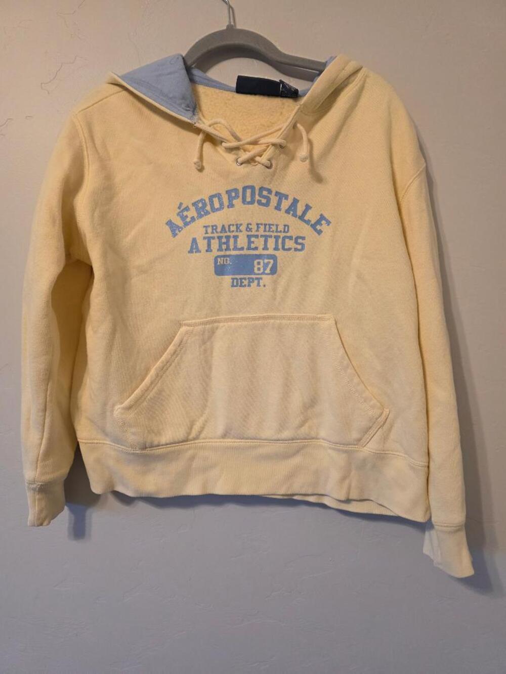 Aeropostale Women’s Small Cream Lace Up Track Athletics Hoodie